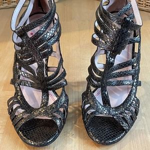 Plenty by Tracy Reese Bronze Snakeskin Strappy Sandals
